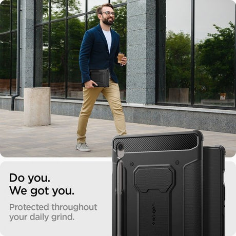 Spigen Samsung Galaxy Tab S10 FE Plus Fodral Rugged Armor Pro Matte Black