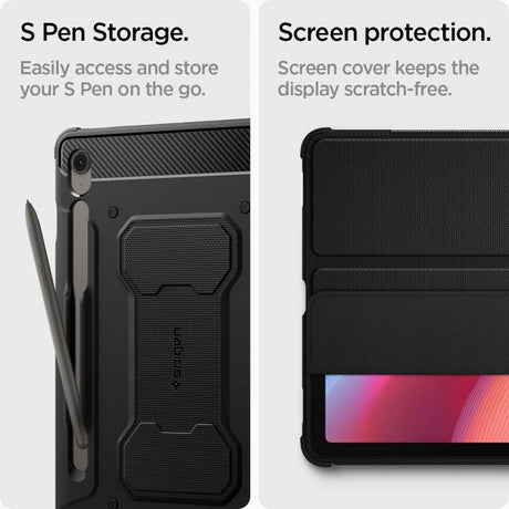 Spigen Samsung Galaxy Tab S10 FE Plus Fodral Rugged Armor Pro Matte Black