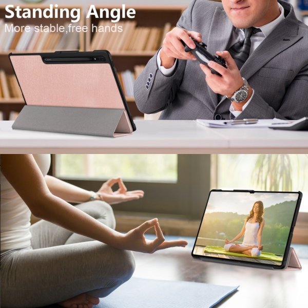 Samsung Galaxy Tab S9 Ultra Fodral Trifold Roseguld