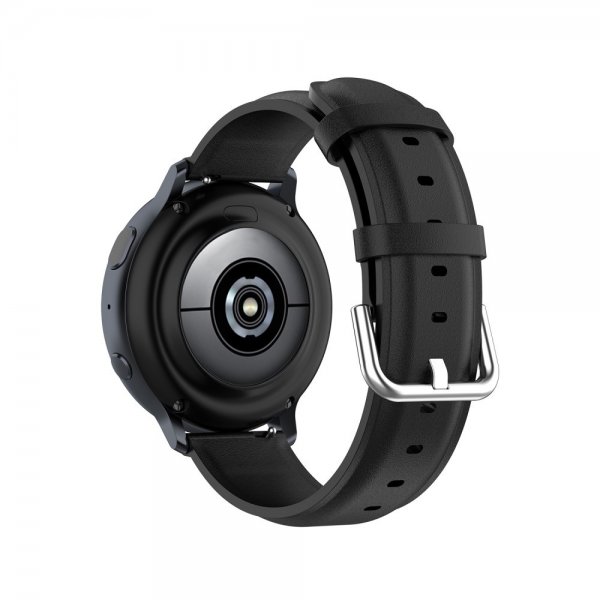 Samsung Galaxy Watch 20mm Armband Äkta Läder Svart