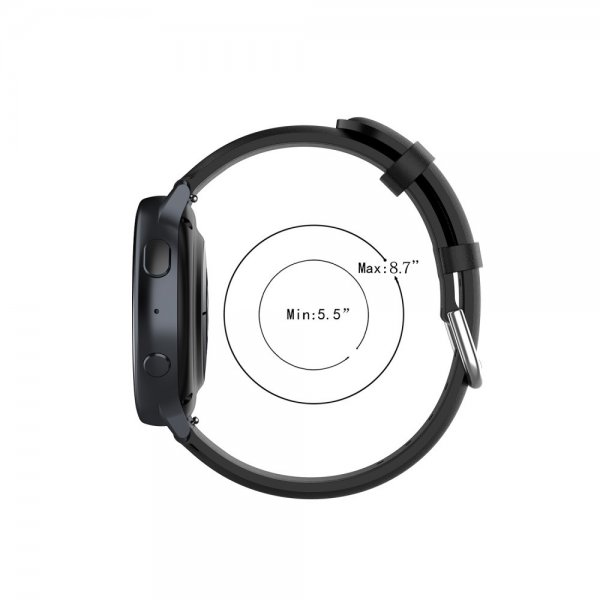 Samsung Galaxy Watch 20mm Armband Äkta Läder Svart