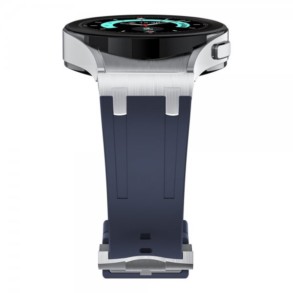 Samsung Galaxy Watch 20mm Armband i Silikon Silver Spänne Blå