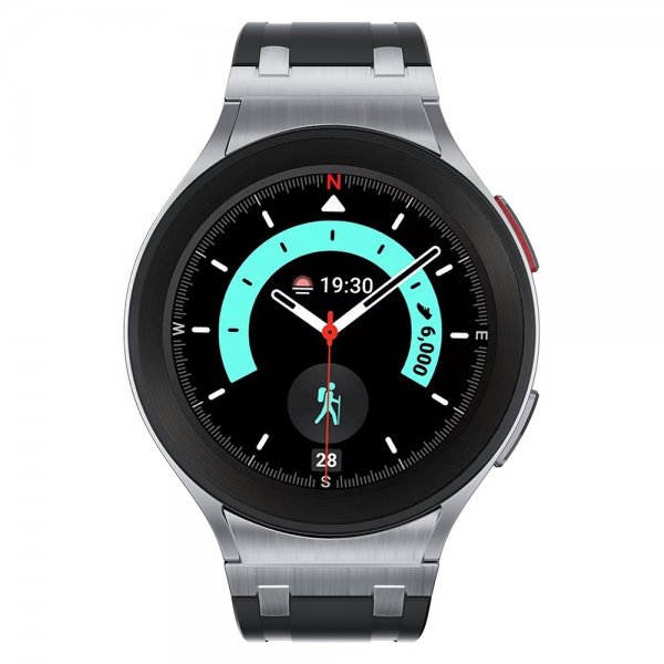 Samsung Galaxy Watch 20mm Armband i Silikon Silver Spänne Svart