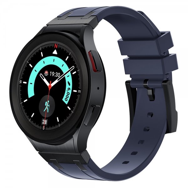Samsung Galaxy Watch 20mm Armband i Silikon Svart Spänne Blå