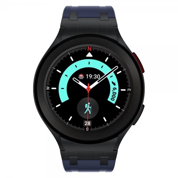 Samsung Galaxy Watch 20mm Armband i Silikon Svart Spänne Blå