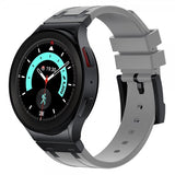 Samsung Galaxy Watch 20mm Armband i Silikon Svart Spänne Grå