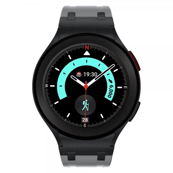 Samsung Galaxy Watch 20mm Armband i Silikon Svart Spänne Grå