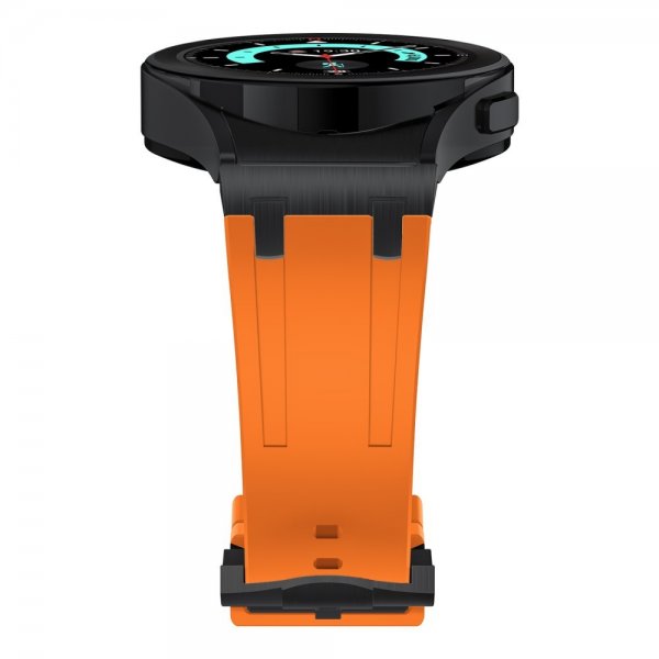 Samsung Galaxy Watch 20mm Armband i Silikon Svart Spänne Orange