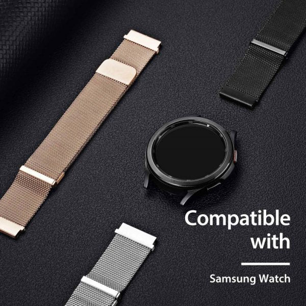 Dux Ducis Samsung Galaxy Watch 20mm Armband Milanese Silver