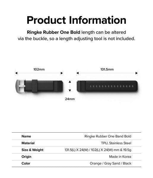 Ringke Samsung Galaxy Watch 20mm Armband Rubber One Bold Band Svart