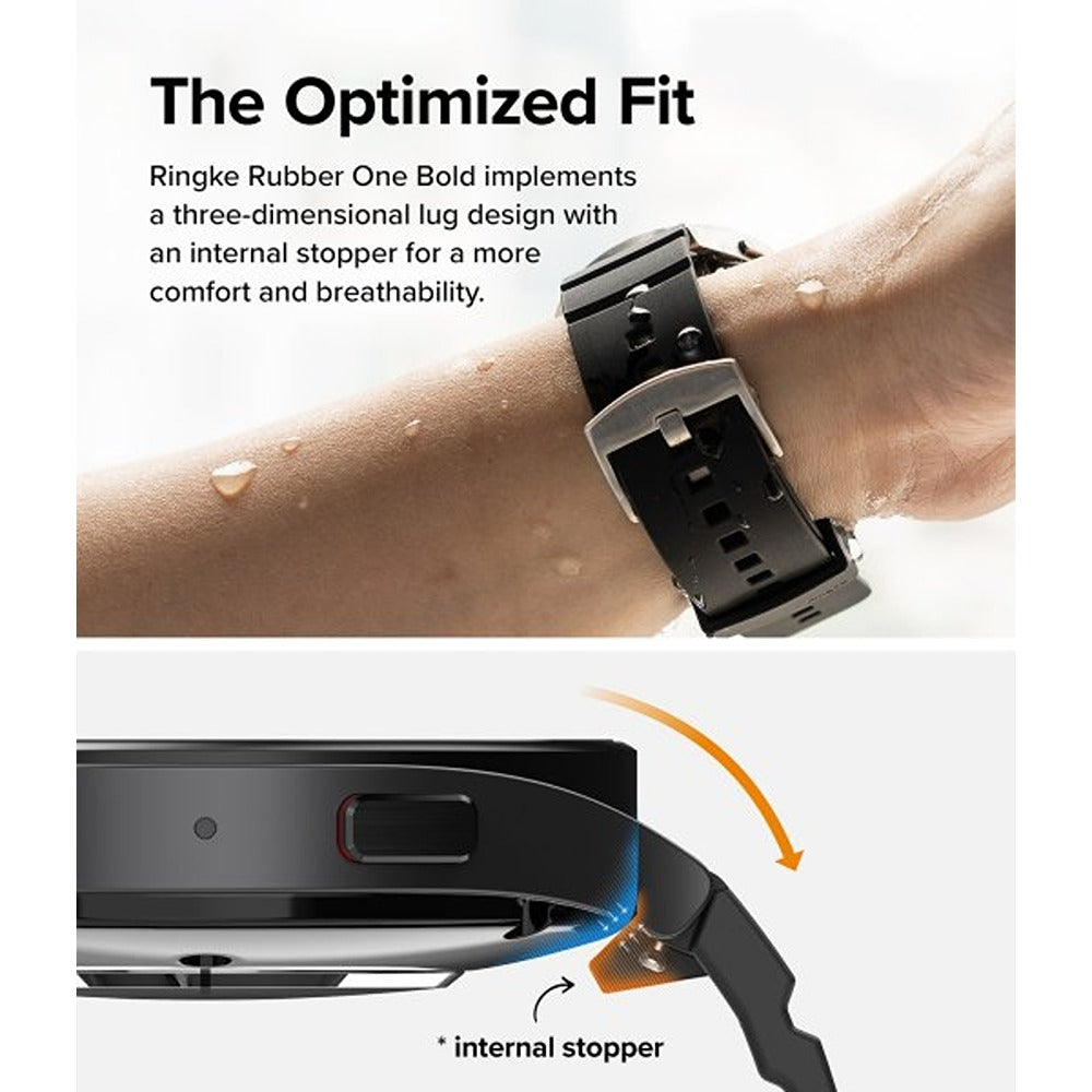 Ringke Samsung Galaxy Watch 20mm Armband Rubber One Bold Band Svart