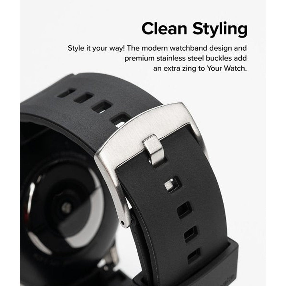 Ringke Samsung Galaxy Watch 20mm Armband Rubber One Bold Band Svart