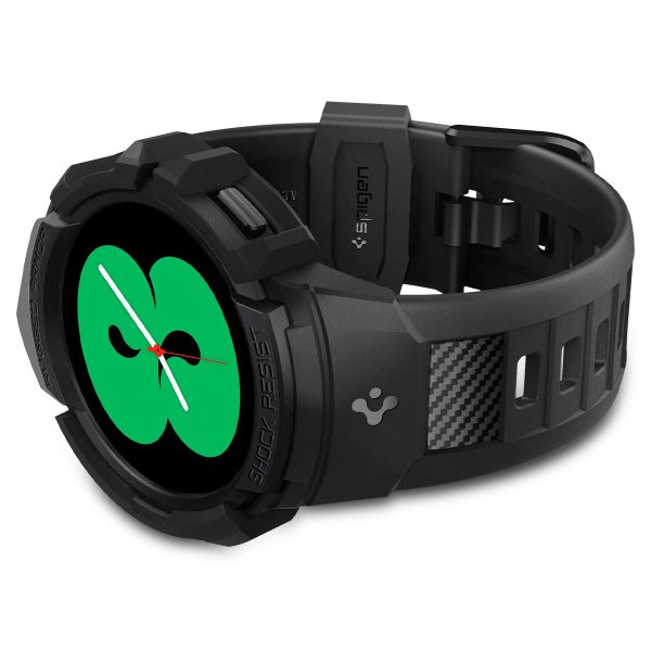Spigen Samsung Galaxy Watch 4/5 40mm Skal och Armband Rugged Armor Pro Svart