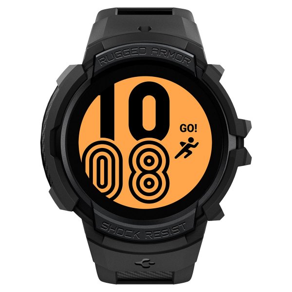 Spigen Samsung Galaxy Watch 4/5 44mm Skal och Armband Rugged Armor Pro Svart