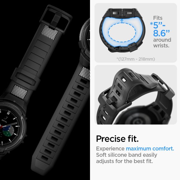 Spigen Samsung Galaxy Watch 5 Pro 45mm Skal och Armband Rugged Armor Pro Svart