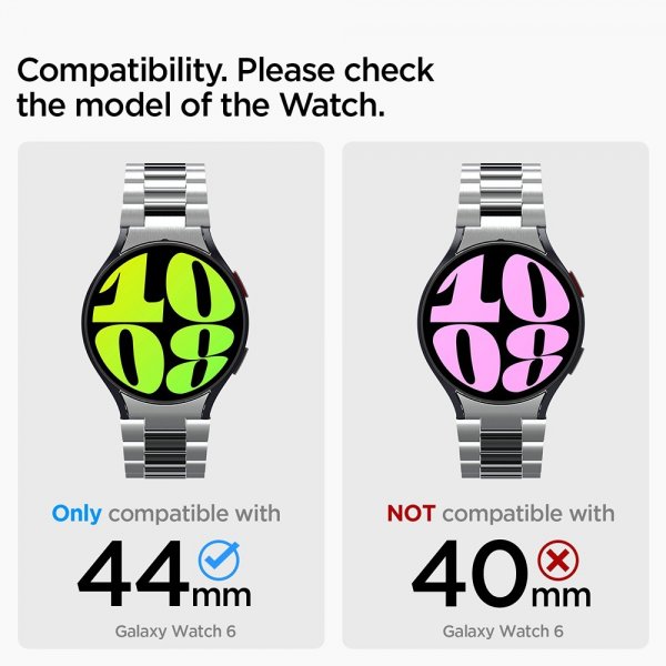 Spigen Samsung Galaxy Watch 6 44mm Armband Modern Fit 316L Silver