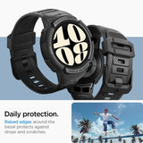 Spigen Samsung Galaxy Watch 6 44mm Skal och Armband Rugged Armor Pro Svart