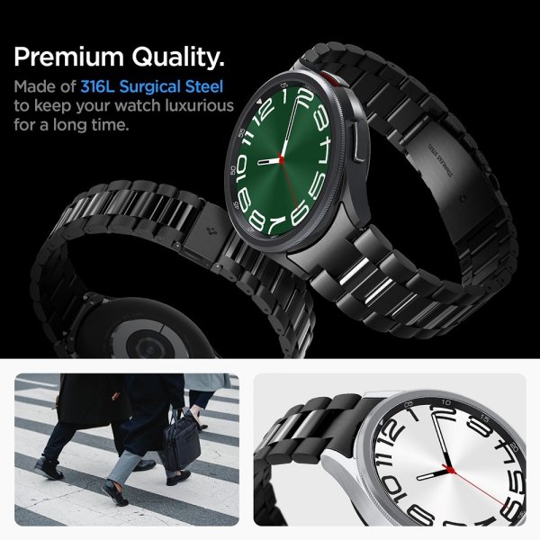 Spigen Samsung Galaxy Watch 6 Classic 47mm Armband Modern Fit 316L Svart