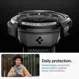 Spigen Samsung Galaxy Watch 6 Classic 47mm Skal och Armband Rugged Armor Pro Svart