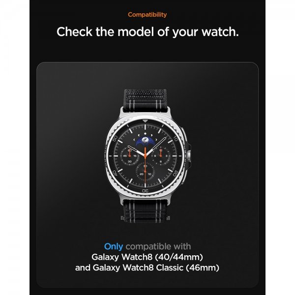 Spigen Samsung Galaxy Watch 8 40/44mm/Classic 46mm Armband WBF0 Svart