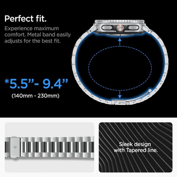 Spigen Samsung Galaxy Watch 8 40/44mm/Classic 46mm Armband Modern Fit Silver