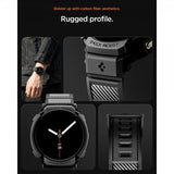 Spigen Samsung Galaxy Watch 8 44mm Armband och Skal Rugged Armor Pro Matte Black