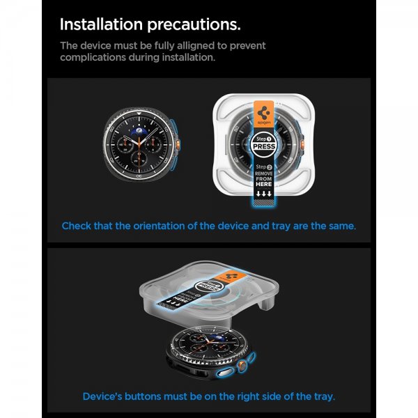 Spigen Samsung Galaxy Watch 8 Classic 46mm Skärmskydd GLAS.tR EZ Fit 2-pack