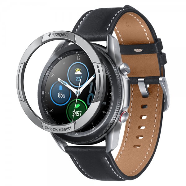 Spigen Samsung Galaxy Watch3 45mm Skal Chrono Shield Silver