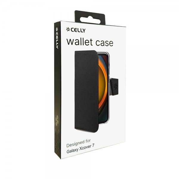 Celly Samsung Galaxy XCover 7 Fodral Wally Wallet Case Svart