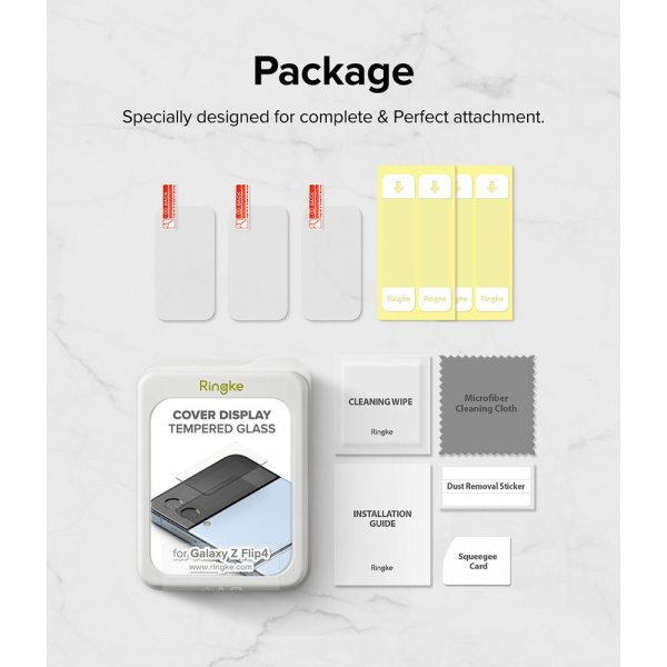 Ringke Samsung Galaxy Z Flip 4 Skärmskydd Cover Display Protector Glass 3-pack