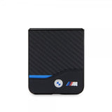 BMW Samsung Galaxy Z Flip 5 Skal Carbon Effect Metal Logo Svart