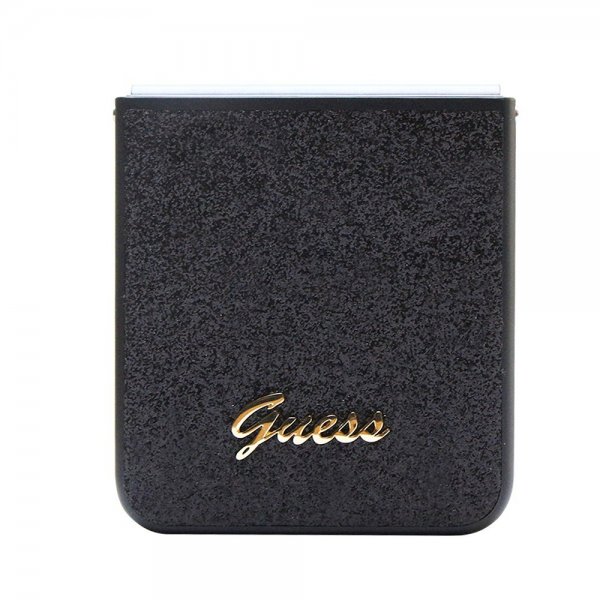 Guess Samsung Galaxy Z Flip 5 Skal Glitter Flakes Metal Logo Svart