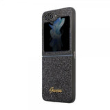 Guess Samsung Galaxy Z Flip 5 Skal Glitter Flakes Metal Logo Svart