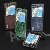ABEEL Samsung Galaxy Z Flip 5 Skal Krokodiltextur Grön