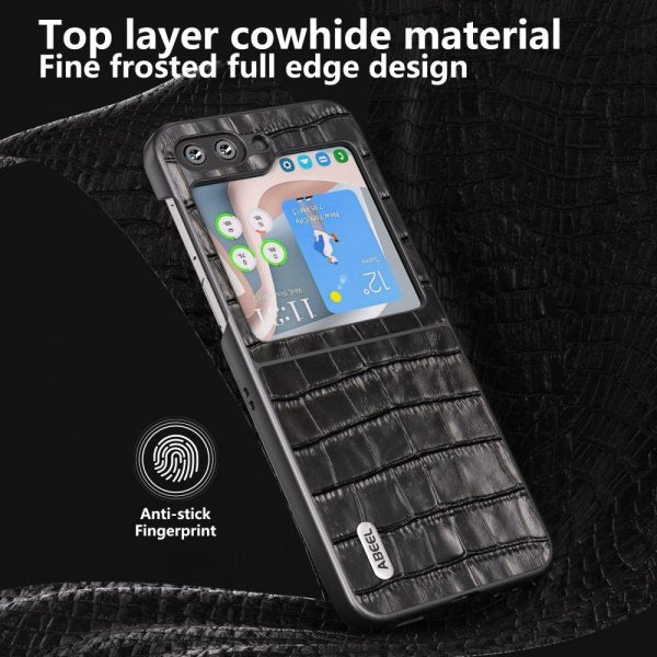 ABEEL Samsung Galaxy Z Flip 5 Skal Krokodiltextur Svart
