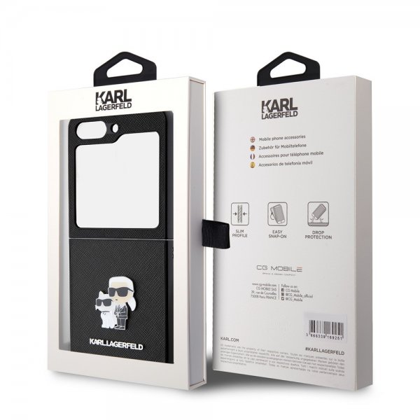 Karl Lagerfeld Samsung Galaxy Z Flip 5 Skal NFT Karl & Choupette Pin Saffiano Svart