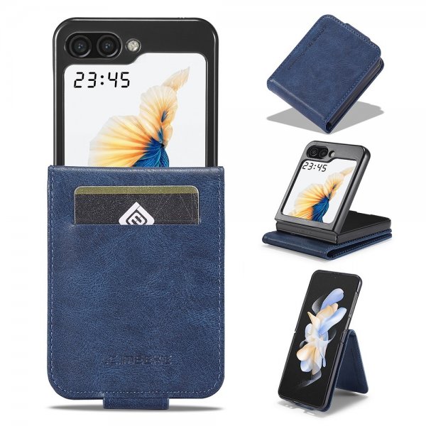 Lc.Imeeke Samsung Galaxy Z Flip 6/Flip 7 FE Fodral med Kortfack Flip Blå