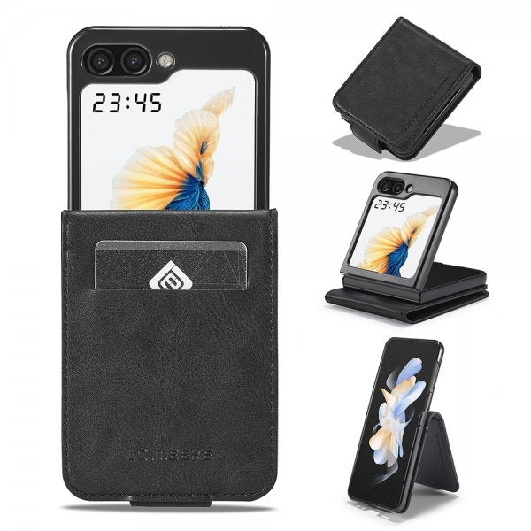 Lc.Imeeke Samsung Galaxy Z Flip 6/Flip 7 FE Fodral med Kortfack Flip Svart