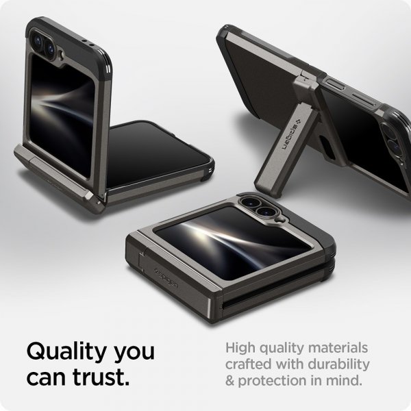Spigen Samsung Galaxy Z Flip 6/Galaxy Z Flip 7 FE Skal Tough Armor Pro Gunmetal