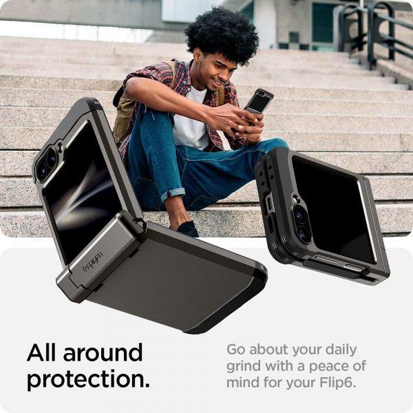 Spigen Samsung Galaxy Z Flip 6/Galaxy Z Flip 7 FE Skal Tough Armor Pro Gunmetal