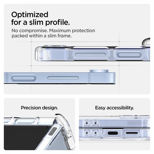 Spigen Samsung Galaxy Z Flip 6/Galaxy Z Flip 7 FE Skal Ultra Hybrid Pro MagFit Clear White