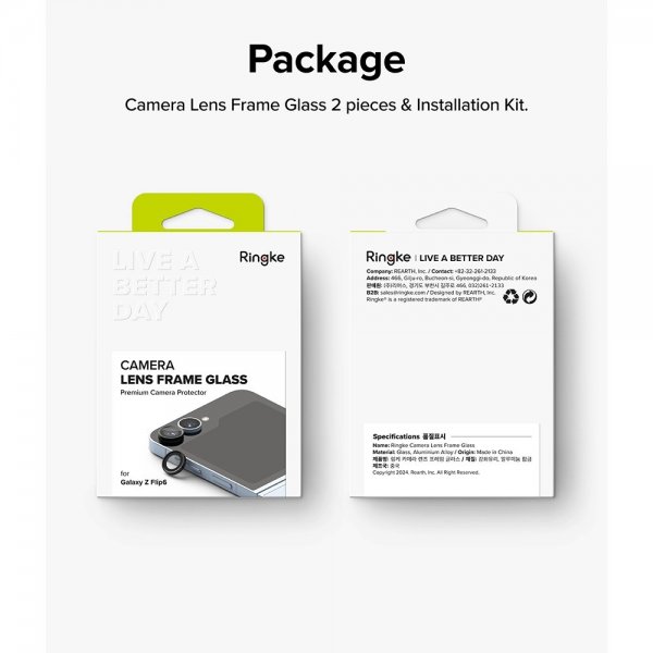 Ringke Samsung Galaxy Z Flip 6/Flip 7 FE Kameraskydd Camera Lens Frame 2-pack
