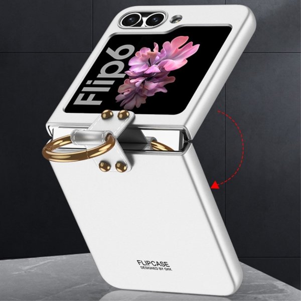GKK Samsung Galaxy Z Flip 6/Flip 7 FE Skal Finger Ring Grå