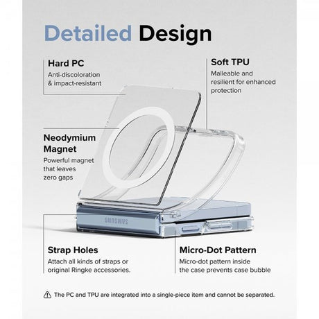 Ringke Samsung Galaxy Z Flip 6/Flip 7 FE Skal Fusion Magnetic Transparent