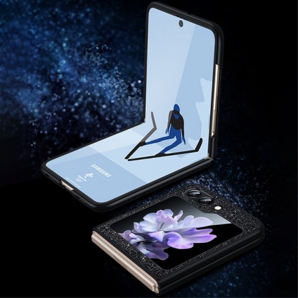 Sulada Samsung Galaxy Z Flip 6/Flip 7 FE Skal Glitter Svart