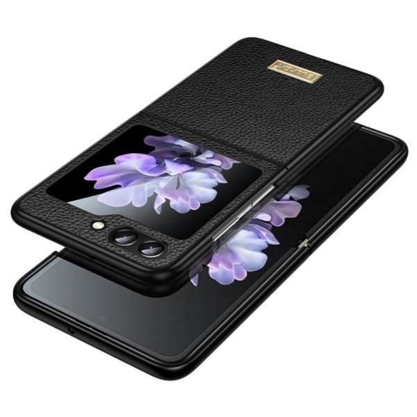 Sulada Samsung Galaxy Z Flip 6/Flip 7 FE Skal Litchitextur Svart