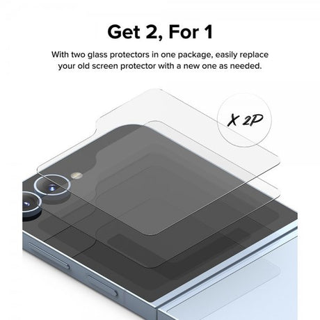 Ringke Samsung Galaxy Z Flip 6/Flip 7 FE Skärmskydd Cover Display Protector Glass 2-pack