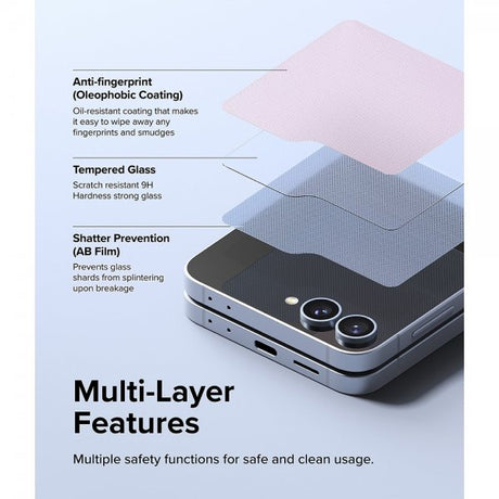 Ringke Samsung Galaxy Z Flip 6/Flip 7 FE Skärmskydd Cover Display Protector Glass 2-pack