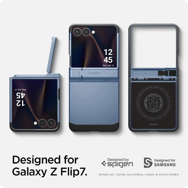 Spigen Samsung Galaxy Z Flip 7 Skal Tough Armor Pro MagFit Sierra Blue