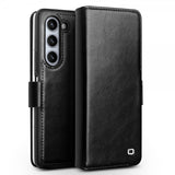 Qialino Samsung Galaxy Z Fold 5 Fodral Äkta Läder Svart